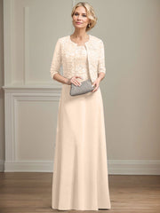 Sheath/Column Lace(Non-Stretch)/Chiffon(Non-Stretch) Mother Of The Bride Dresses With Lace