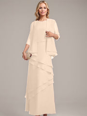 Sheath/Column Scoop Floor-Length Chiffon Mother of the Bride Dress