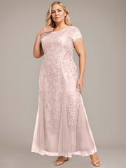 Trumpet/Mermaid Scoop Ankle-Length Lace Tulle Mother of the Bride Dress With Sequins Beading