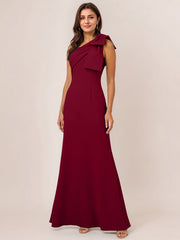 Sheath/Column One Shoulder Floor-Length Satin Evening Dress