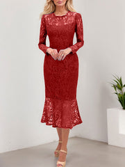 Trumpet/Mermaid Illusion Neck Lace Mother Of The Bride Dresses With Back Hole