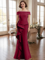 Off-The-Shoulder Cascading Ruffles Mother Of The Bride Dresses