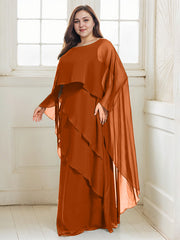 A-line Scoop Floor-Length Chiffon Mother of the Bride Dress