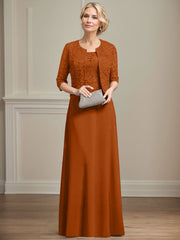 Sheath/Column Lace(Non-Stretch)/Chiffon(Non-Stretch) Mother Of The Bride Dresses With Lace
