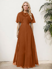 Sheath/Column Chiffon Mother Of The Bride Dresses With Appliques Lace