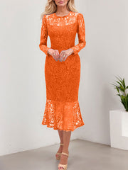 Trumpet/Mermaid Illusion Neck Lace Mother Of The Bride Dresses With Back Hole