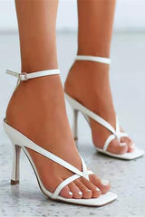 Open Toe Party Sexy Leather Stiletto Heel Lace-Up Summer Sandals Shoes