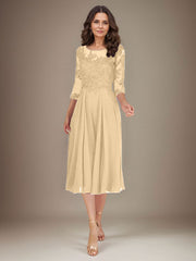 Plum A-Line Scoop Lace Chiffon Mother of the Bride Dress