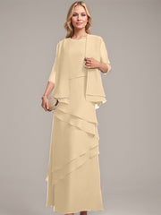 Sheath/Column Scoop Floor-Length Chiffon Mother of the Bride Dress