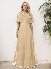 Sheath/Column Chiffon Mother Of The Bride Dresses With Appliques Lace