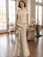 Off-The-Shoulder Cascading Ruffles Mother Of The Bride Dresses