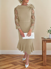 Trumpet/Mermaid Elastic Satin(Slight Stretch) Mother Of The Bride Dresses With Bow(s)/Lace