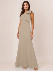 Sheath/Column One Shoulder Floor-Length Satin Evening Dress