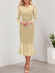 Trumpet/Mermaid Illusion Neck Lace Mother Of The Bride Dresses With Back Hole