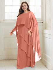 A-line Scoop Floor-Length Chiffon Mother of the Bride Dress