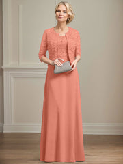 Sheath/Column Lace(Non-Stretch)/Chiffon(Non-Stretch) Mother Of The Bride Dresses With Lace