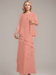 Sheath/Column Scoop Floor-Length Chiffon Mother of the Bride Dress