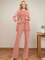 Jumpsuit/Pantsuit Scoop Neck Elastic Satin Mother Of The Bride Dresses