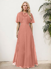 Sheath/Column Chiffon Mother Of The Bride Dresses With Appliques Lace