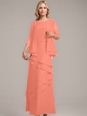 Sheath/Column Scoop Floor-Length Chiffon Mother of the Bride Dress