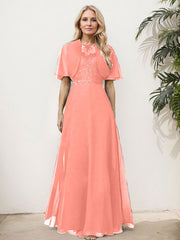 Sheath/Column Chiffon Mother Of The Bride Dresses With Appliques Lace