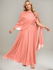 A-line V-Neck Illusion Ankle-Length Lace Chiffon Mother of the Bride Dress With Sequins