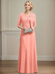 Sheath/Column Lace(Non-Stretch)/Chiffon(Non-Stretch) Mother Of The Bride Dresses With Lace