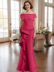 Off-The-Shoulder Cascading Ruffles Mother Of The Bride Dresses