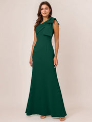 Sheath/Column One Shoulder Floor-Length Satin Evening Dress