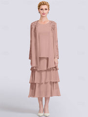 A-Line Mother of the Bride Dress Elegant Simple Jewel Neck