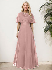 Sheath/Column Chiffon Mother Of The Bride Dresses With Appliques Lace