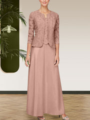 Glitter Lace & Satin Skirt Jacket Dress with Open Jacket