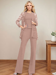 Jumpsuit/Pantsuit Scoop Neck Elastic Satin Mother Of The Bride Dresses