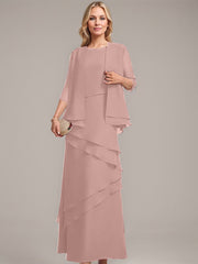 Sheath/Column Scoop Floor-Length Chiffon Mother of the Bride Dress