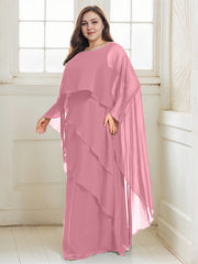 A-line Scoop Floor-Length Chiffon Mother of the Bride Dress