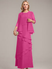 Sheath/Column Scoop Floor-Length Chiffon Mother of the Bride Dress