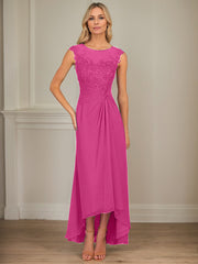 A-Line Scoop Asymmetrical Chiffon Mother of the Bride Dress