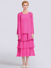 A-Line Mother of the Bride Dress Elegant Simple Jewel Neck