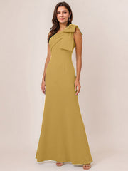 Sheath/Column One Shoulder Floor-Length Satin Evening Dress