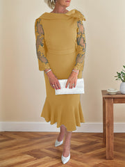 Trumpet/Mermaid Elastic Satin(Slight Stretch) Mother Of The Bride Dresses With Bow(s)/Lace