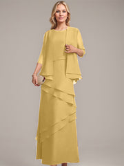 Sheath/Column Scoop Floor-Length Chiffon Mother of the Bride Dress