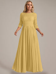 A-Line Scoop Floor-Length Chiffon Mother of the Bride Dress