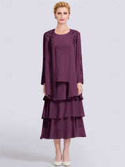 A-Line Mother of the Bride Dress Elegant Simple Jewel Neck