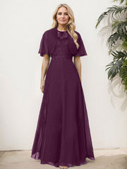 Sheath/Column Chiffon Mother Of The Bride Dresses With Appliques Lace