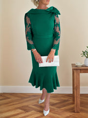 Trumpet/Mermaid Elastic Satin(Slight Stretch) Mother Of The Bride Dresses With Bow(s)/Lace