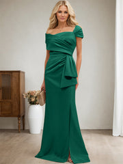 Elegant Wrap Sheath Mother Of The Bride Dresses With Split Front