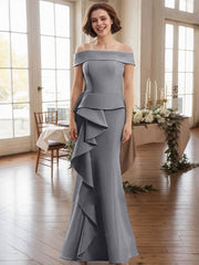Off-The-Shoulder Cascading Ruffles Mother Of The Bride Dresses