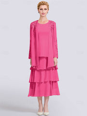 A-Line Mother of the Bride Dress Elegant Simple Jewel Neck