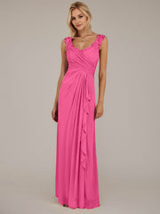 A-Line Sweetheart Neckline Pleated Mesh Mother of the Bride Dress