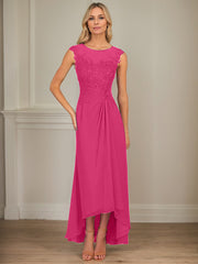 A-Line Scoop Asymmetrical Chiffon Mother of the Bride Dress